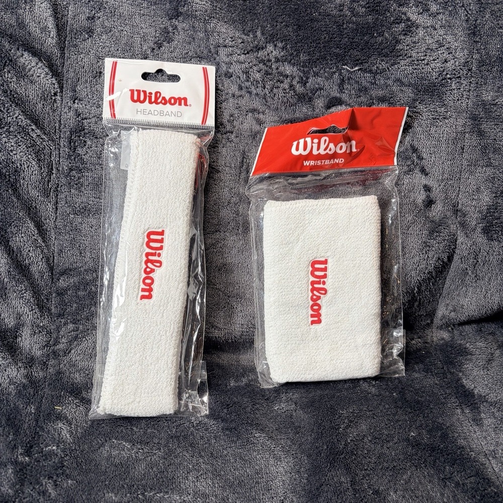Wilson 4.5" Wristband & Headband Sporting Goods White BRAND NEW Tennis